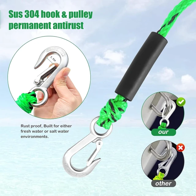 Alt view image 3 of 7 - Heavy Duty Boat Tow Harness for Tubing, Watersports Self Centering Tow Rope for Tubing, Boat Tow Harness for Towing Towable Tube, Water Ski, Wakeboard