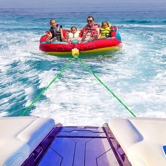 Alt view image 7 of 7 - Heavy Duty Boat Tow Harness for Tubing, Watersports Self Centering Tow Rope for Tubing, Boat Tow Harness for Towing Towable Tube, Water Ski, Wakeboard