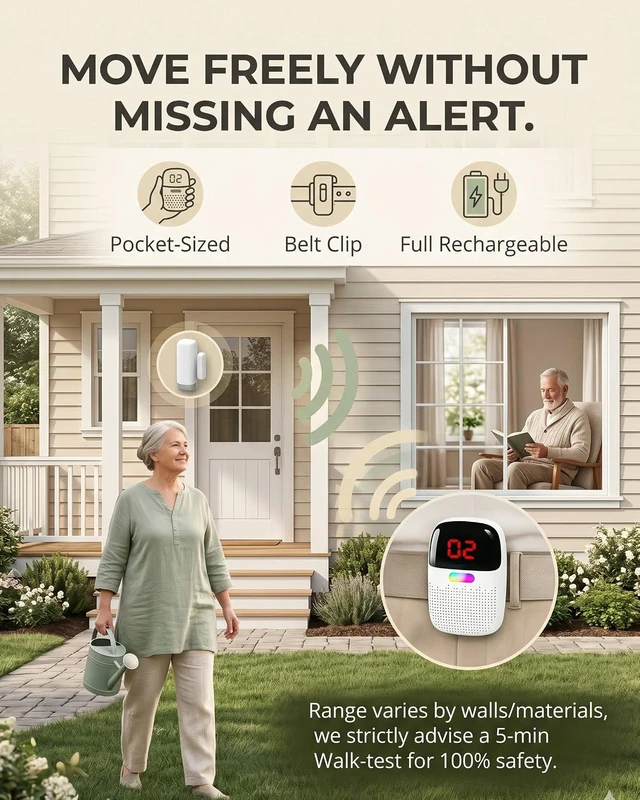 Alt view image 5 of 7 - Rechargeable Door and Window Alarms for Dementia Wandering Seniors
