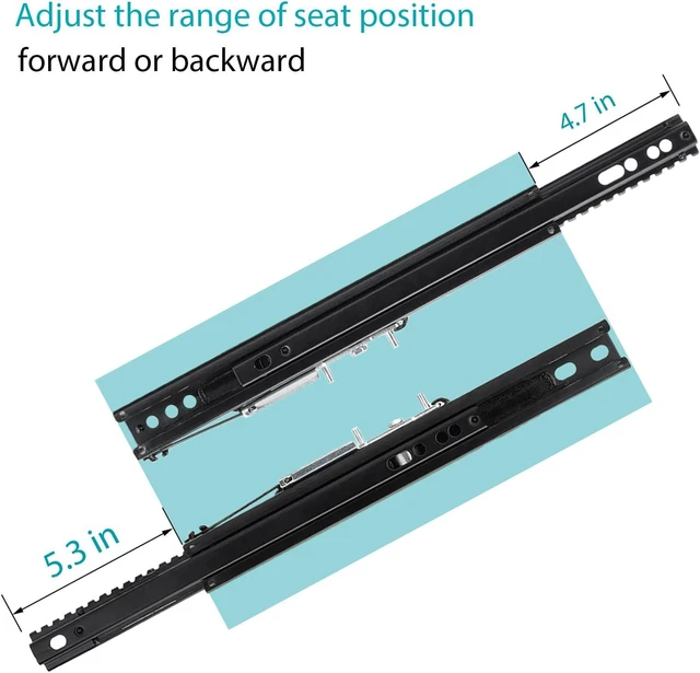Alt view image 3 of 7 - Seat Slider, Seat Mounting Track Assembly for Universal Aftermarket Seats