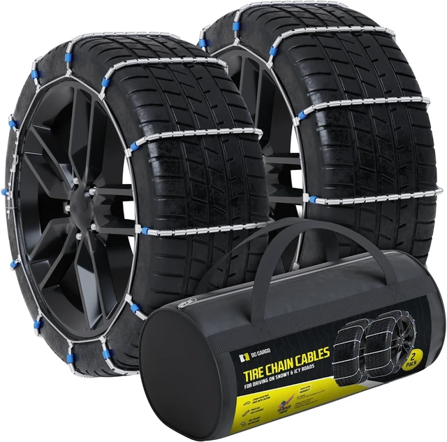 Main image of Tire Chain Cables For Snow & Ice, Fits Passenger Cars & Some SUVs, Constructed to Provide Maximum Traction & Grip - Set of 2 (X-Small)