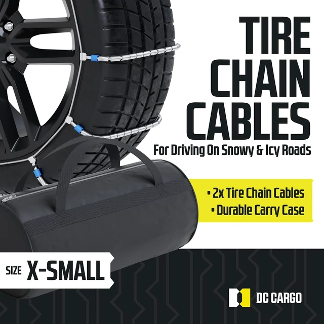 Alt view image 2 of 7 - Tire Chain Cables For Snow & Ice, Fits Passenger Cars & Some SUVs, Constructed to Provide Maximum Traction & Grip - Set of 2 (X-Small)