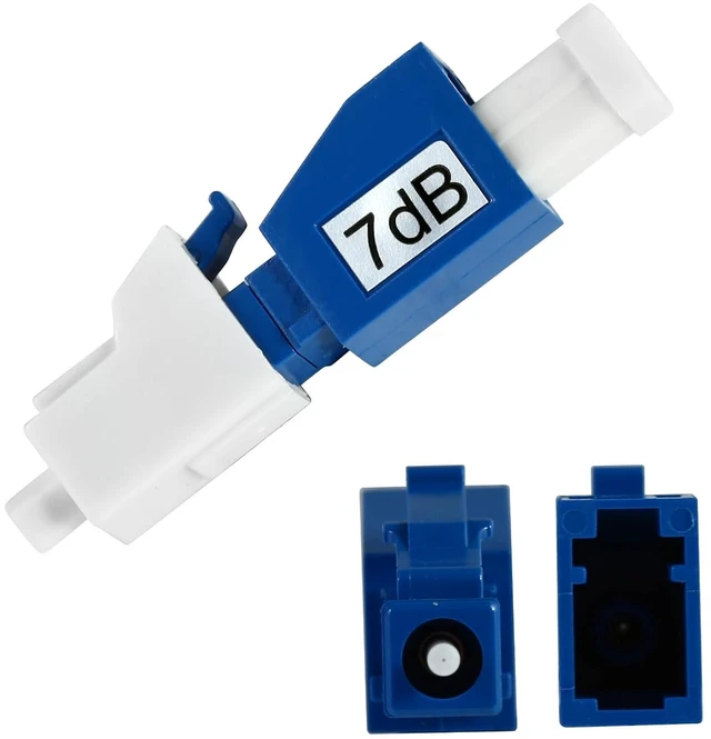 Alt view image 3 of 6 - 10 Pack Single Mode Fiber Optic Attenuators 2dB, 5dB, 7dB, 10dB, 15dB, LC/UPC Fiber Attenuator Ideal for Communication & Data Centers