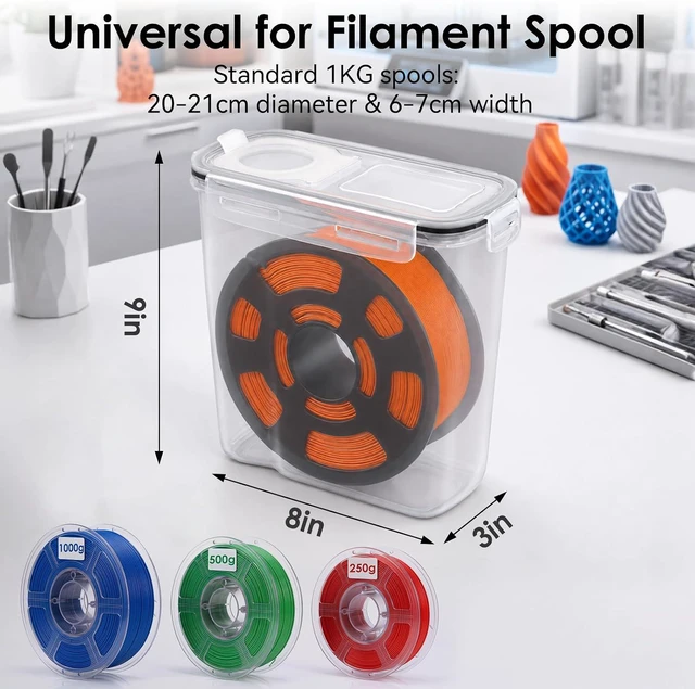Alt view image 3 of 7 - Filament Storage Box, 6 Pack 4L Clear 3D Printer Filament Container