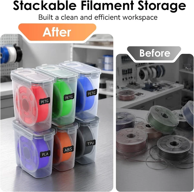 Alt view image 6 of 7 - Filament Storage Box, 6 Pack 4L Clear 3D Printer Filament Container