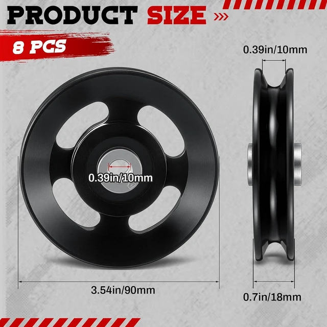 Alt view image 2 of 7 - 2-14 Pcs Aluminum Cable Pulley Wheel 90/95mm