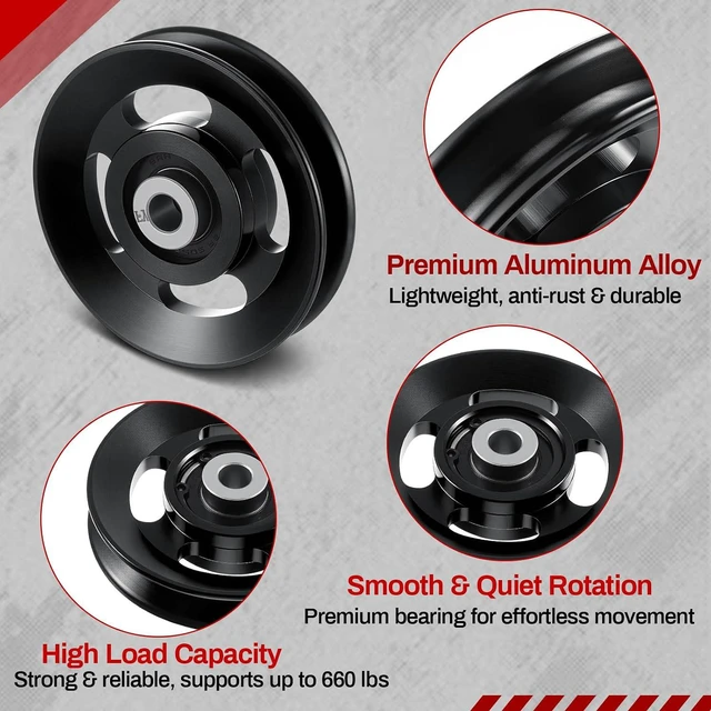 Alt view image 3 of 7 - 2-14 Pcs Aluminum Cable Pulley Wheel 90/95mm