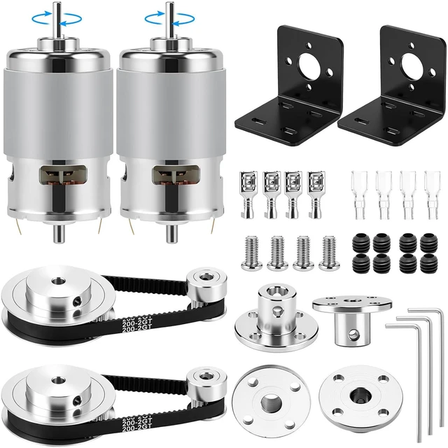 Main image of 8 Pack 775 DC Motor Kit, 12V-24V with GT2 Pulleys