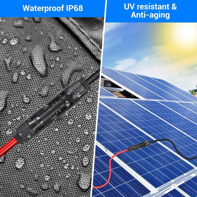Alt view image 2 of 7 - 50 Pairs Solar Panel Connector Kit IP68 Waterproof Solar Connectors MC4 Connectors 1000V 30A Solar Cable Connectors with A Durable Nylon Bag