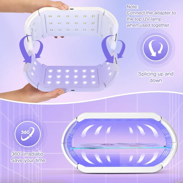 Alt view image 2 of 7 - UV Light for Resin - Fast Curing UV Resin Light with Adjustable Time Setting Large Size 48W Two-Sided Portable Foldable UV Lamp with Silicone Mold Gloves