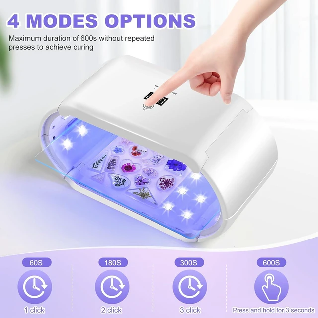 Alt view image 3 of 7 - UV Light for Resin - Fast Curing UV Resin Light with Adjustable Time Setting Large Size 48W Two-Sided Portable Foldable UV Lamp with Silicone Mold Gloves