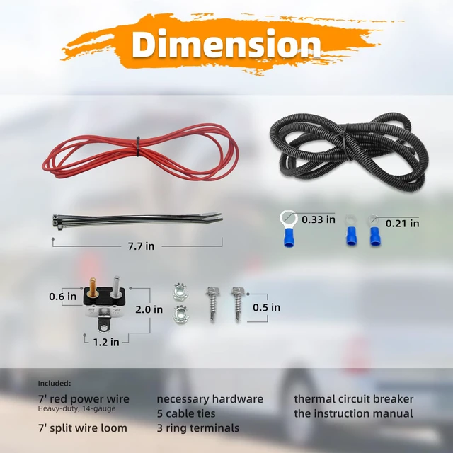 Alt view image 5 of 6 - Towed Vehicle Charge Line Kit Compatible with 156-25, Provides Continuous Maintenance Charging for Extended Battery Life, Heavy Duty 14-Gauge Wire, Includes a Thermal Circuit Breaker and Mounting Kit