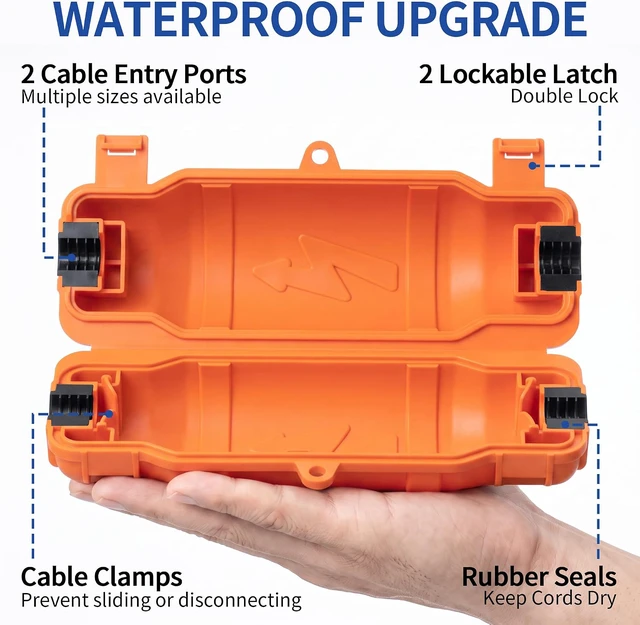 Alt view image 4 of 7 - 9 Pack Outdoor Extension Cord Safety Cover, Waterproof, Orange