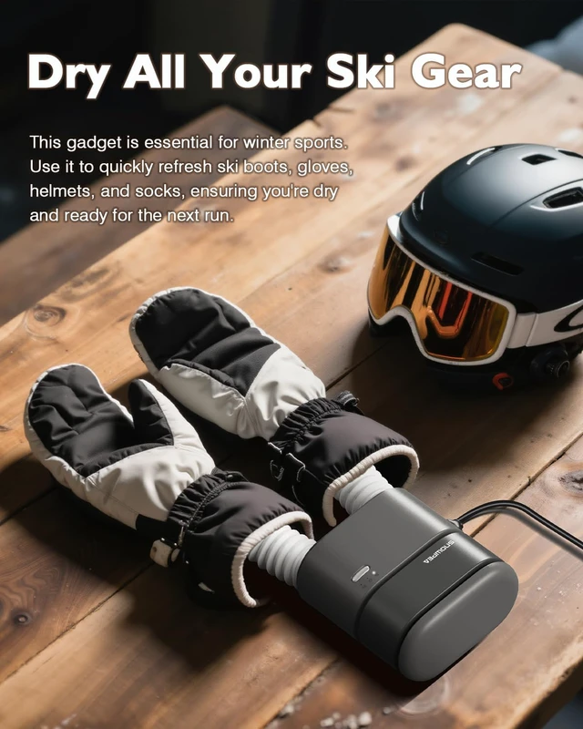 Alt view image 2 of 7 - Portable Boot Dryer 140°F Forced-Air Shoe Dryer for Travel