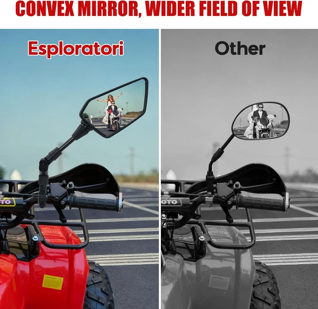 Alt view image 6 of 7 - ATV Mirror, 180°Folding Motorcycle Side Rearview Mirrors