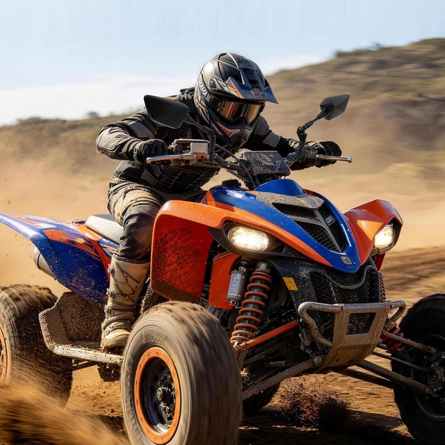 Alt view image 7 of 7 - ATV Mirror, 180°Folding Motorcycle Side Rearview Mirrors