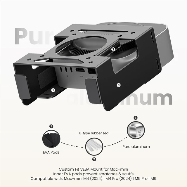 Alt view image 2 of 6 - Mac mini M4 Mount 2024, Black