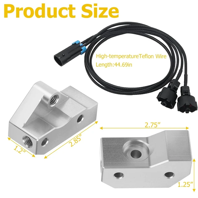 Alt view image 2 of 7 - Knock Sensor Relocation Brackets with Sensor Harness Kit for LS Gen 3
