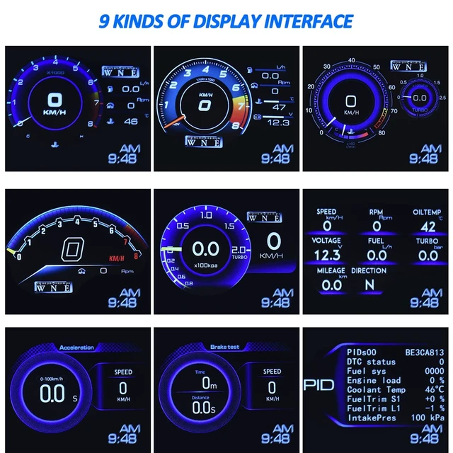 Alt view image 2 of 7 - Car HUD Head Up Display, Car HUD Display for Digital OBD+GPS Dual System Smart Gauge Display MPH RPM Over Speeding Alarm for Most Cars After 2012
