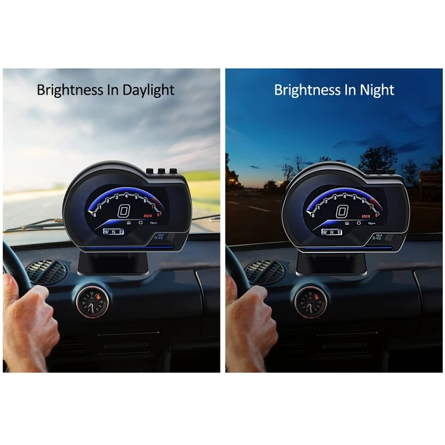 Alt view image 5 of 7 - Car HUD Head Up Display, Car HUD Display for Digital OBD+GPS Dual System Smart Gauge Display MPH RPM Over Speeding Alarm for Most Cars After 2012