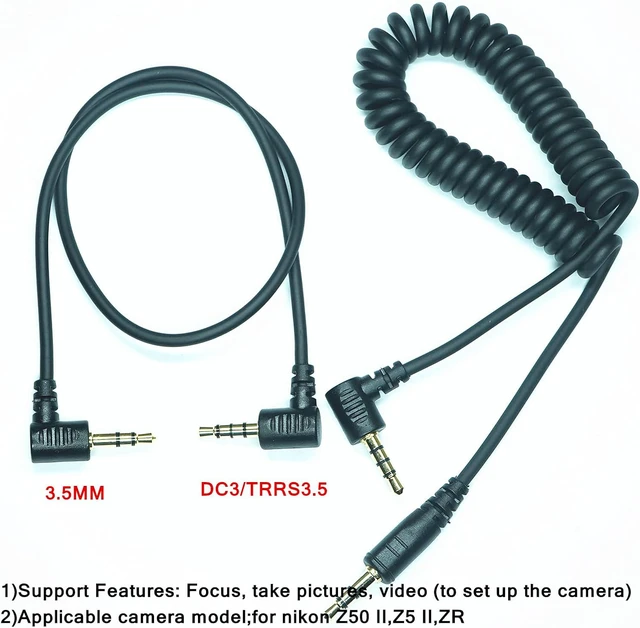 Alt view image 6 of 7 - 3.5MM-DC3 (MC-DC3) for Cameras Z5II/Z50II/ZR Shutter Release Cable is Suitable Connect the Timer, Camera Shutter Controller and Indoor Flash Trigger Cable (3.5mm-DC3 2pcs)