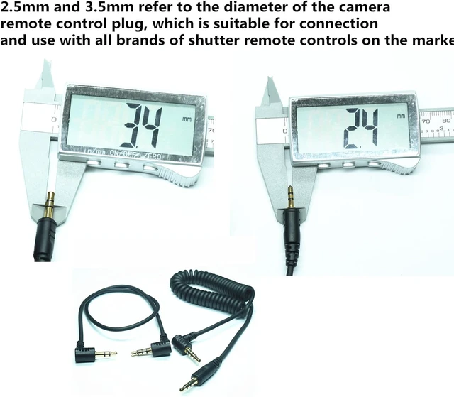 Alt view image 7 of 7 - 3.5MM-DC3 (MC-DC3) for Cameras Z5II/Z50II/ZR Shutter Release Cable is Suitable Connect the Timer, Camera Shutter Controller and Indoor Flash Trigger Cable (3.5mm-DC3 2pcs)