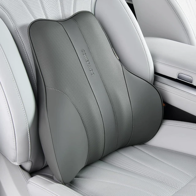 Main image of Lumbar Support Pillow for Car, Ergonomic Memory Foam Back Pillow for Office Chair, Back Cushion for Back Pain Relief, PU Leather Car Lumbar Support for Driving Seat