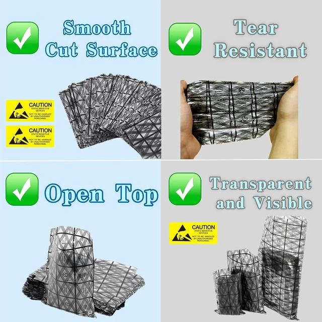 Alt view image 3 of 7 - 80 Pack Reusable Large Anti Static Bags with Antistatic Sticker