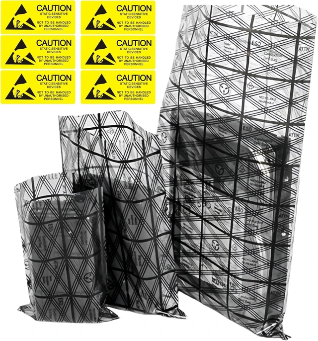 Alt view image 7 of 7 - 80 Pack Reusable Large Anti Static Bags with Antistatic Sticker