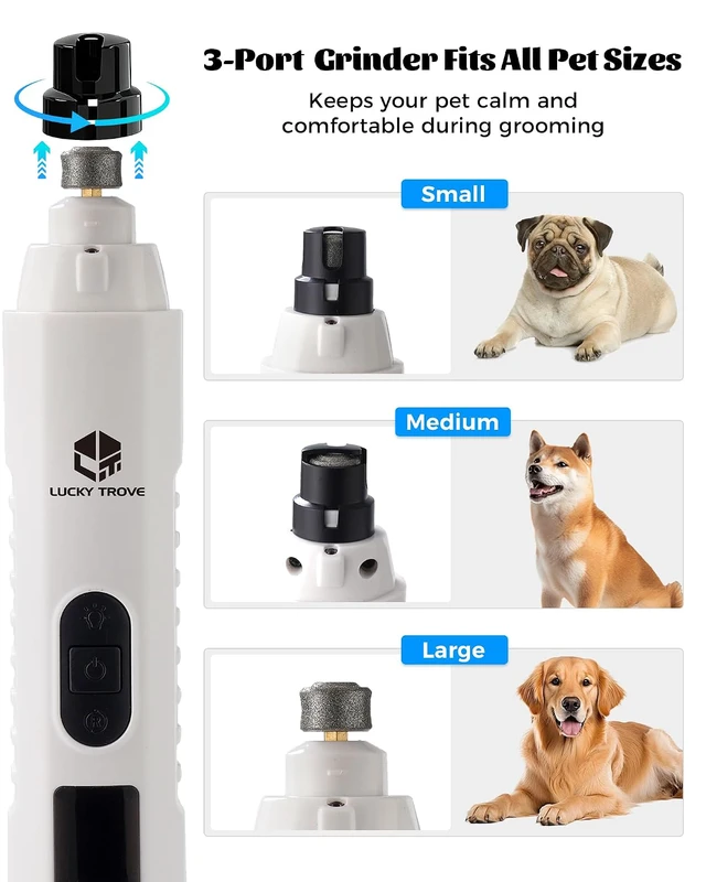 Alt view image 7 of 7 - 2026 Upgraded Silent Dog Nail Grinder 5 Speeds with dual LED LightsWHITE