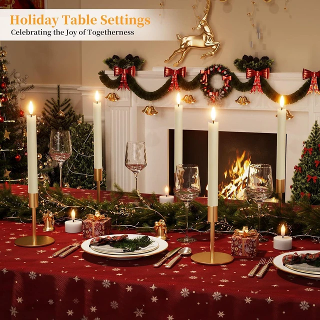 Alt view image 2 of 7 - Rechargeable Flameless Taper Candles with Charging Station Real Wax 6Pcs