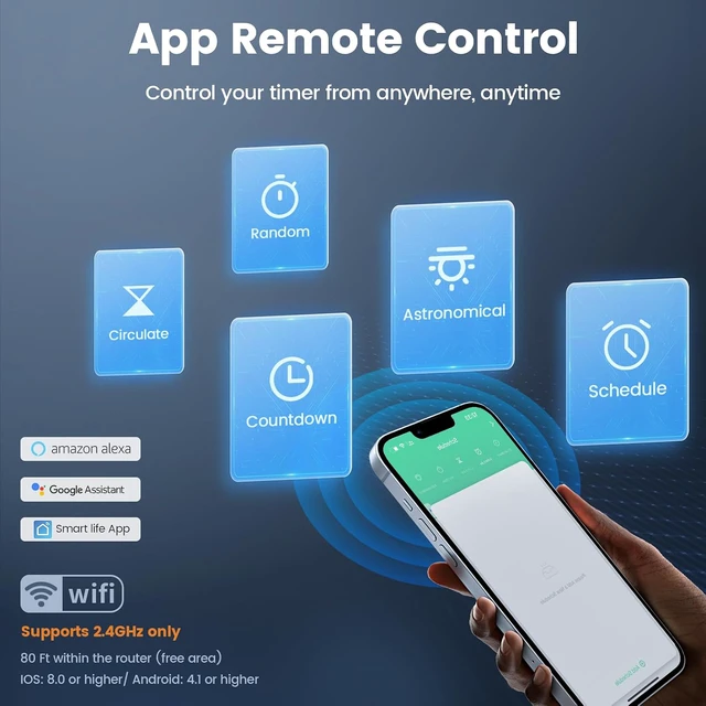 Alt view image 3 of 7 - 35 AMP Wi-Fi Smart Timer Switch for Outdoor Electrical Boxes