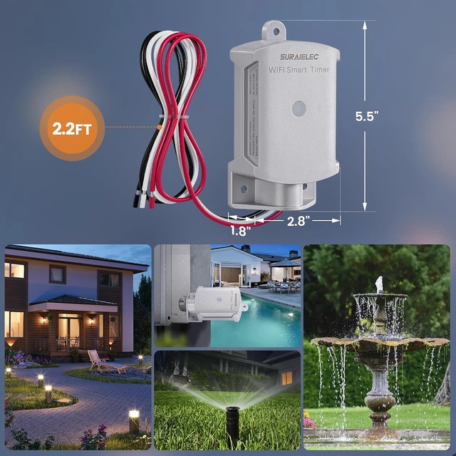 Alt view image 7 of 7 - 35 AMP Wi-Fi Smart Timer Switch for Outdoor Electrical Boxes
