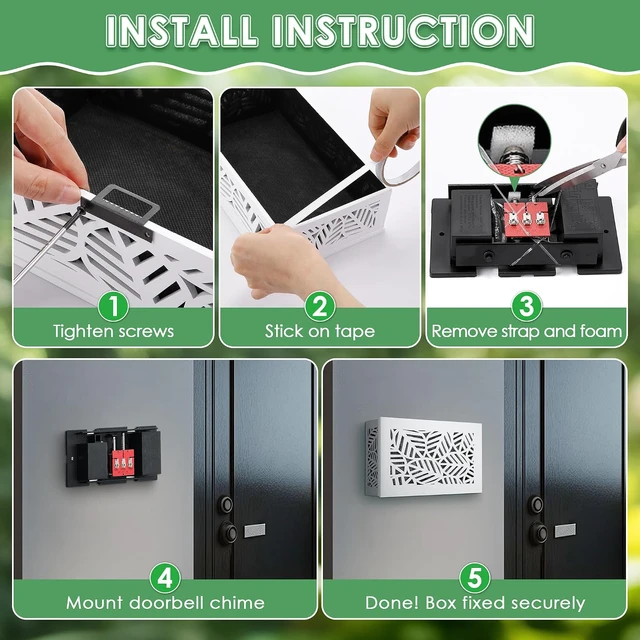 Alt view image 3 of 7 - Wired Doorbell Chime Box for 16V Doorbell Systems, White
