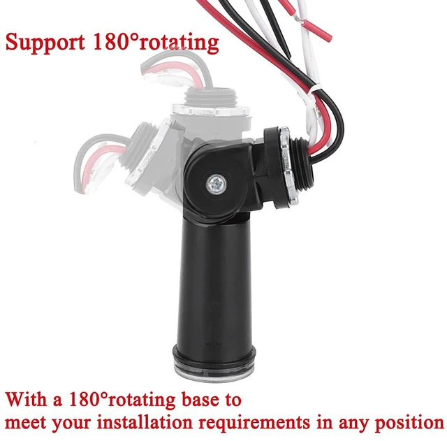 Alt view image 4 of 5 - 5 Pack Outdoor Photoelectric Sensor,120V AC Photocell Light Sensor Switch,Dusk to Dawn Swivel Mount Conduit Lighting Control,IP65 Waterproof Photocell for LED Post Light,Wall Pack,Porch Lights