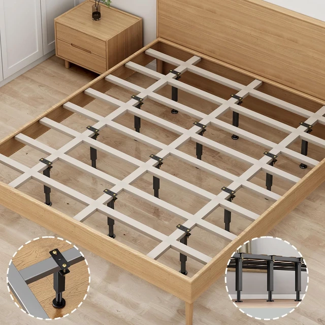 Alt view image 5 of 7 - 4 PCS Adjustable Height Bed Support Legs, 10.2-16.5 in Metal Bed Risers