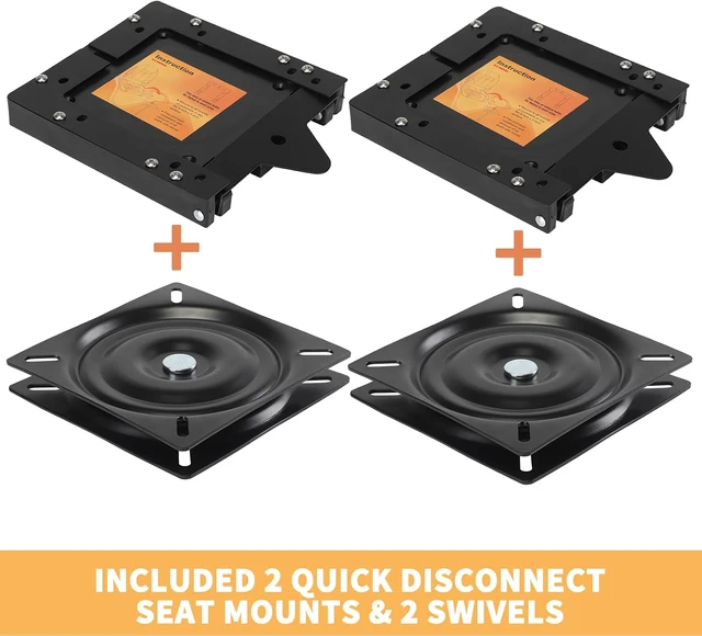 Alt view image 2 of 7 - Quick Disconnect Seat Mount with Boat Seat Swivel 2 Sets