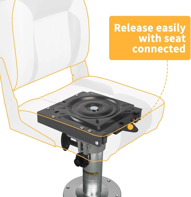Alt view image 6 of 7 - Quick Disconnect Seat Mount with Boat Seat Swivel 2 Sets