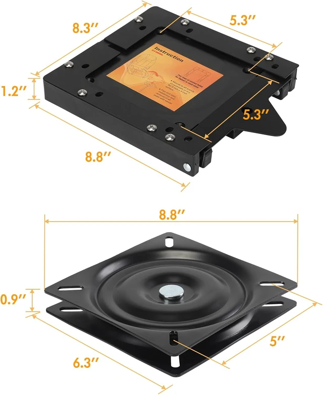 Alt view image 7 of 7 - Quick Disconnect Seat Mount with Boat Seat Swivel 2 Sets