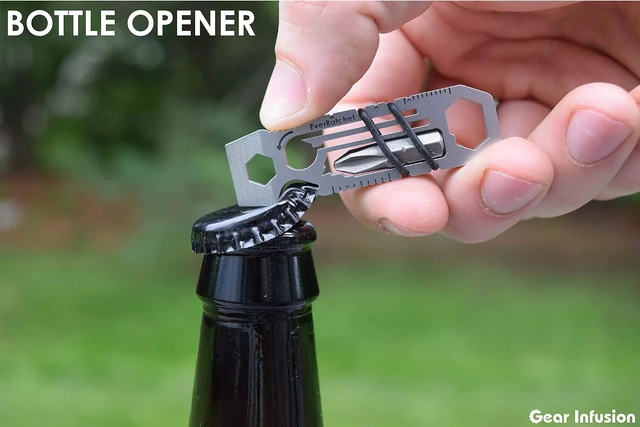Alt view image 4 of 6 - EverRatchet - EDC Bladeless Keychain Multitool 17-in-1 tool with Bottle Opener, Screwdriver, Pry Bar, Wrenches & Ratchet (Titanium)