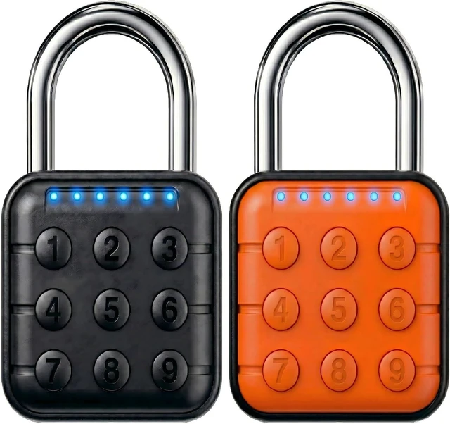 Main image of Combination Padlock, 2 Pack, Black Orange