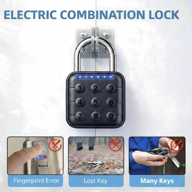 Alt view image 6 of 7 - Combination Padlock, 2 Pack, Black Orange