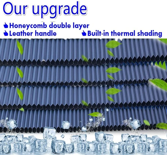 Alt view image 2 of 6 - Retractable Windshield Sun Shade for Car, Cordless Cellular Sun Visor Protector Blocks 99% UV Rays to Keep The Vehicle Cool, Honeycomb Sunshade Fits Various Models with 3 Suction Cups (63CM/25IN)