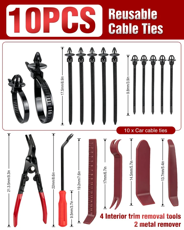 Alt view image 3 of 7 - 2080PCS Automotive Retainer Clips& Trim Removal Tools,33 Universal Sizes Push Type Rivets Fasteners,Door Panel Clips for Car Bumper, Fender,Door Panel and Interior Repair for Ford,Toyota,Chevy,Honda