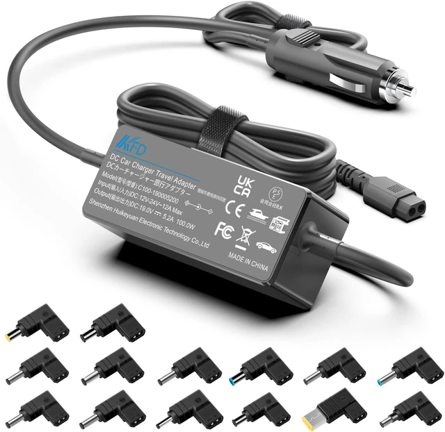 Alt view image 2 of 7 - 100W Universal 12V-24V DC Car Charger Adapter for IBM, HP, Toshiba, LG Laptops, Soundbar, Monitor, TV, JBL Speaker & Power Station