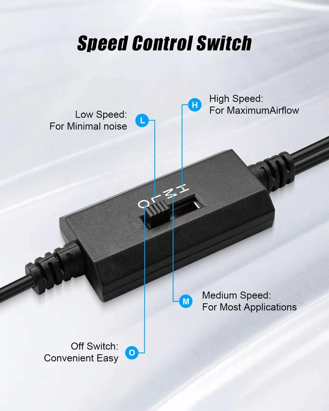 Alt view image 5 of 7 - USB Cabinet Cooling Fan 80mm with Speed Control for AV Equipment(2 Fan Kit)