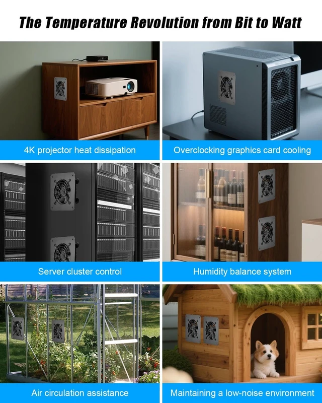Alt view image 7 of 7 - USB Cabinet Cooling Fan 80mm with Speed Control for AV Equipment(2 Fan Kit)