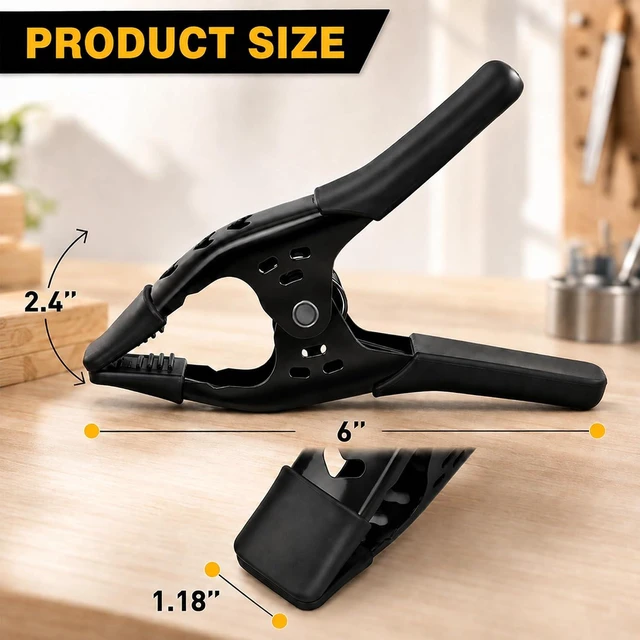 Alt view image 2 of 7 - 20-Piece 6-inch Spring Clamps, Heavy Duty Metal Woodworking Clips Spring Clips, 2.5 inch Jaw Opening, Photography Backdrops & DIY Projects