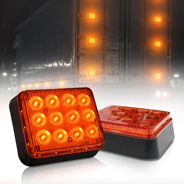 Main image of 12-Led Amber Emergency Strobe Lights 2PCS