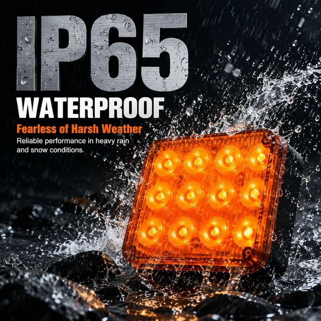 Alt view image 4 of 7 - 12-Led Amber Emergency Strobe Lights 2PCS